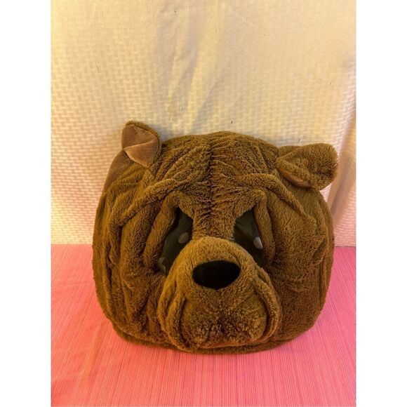 Collectors Choice Dandee Bull Dog? Dog plush head big greeter head Brown Costume - Picture 1 of 6